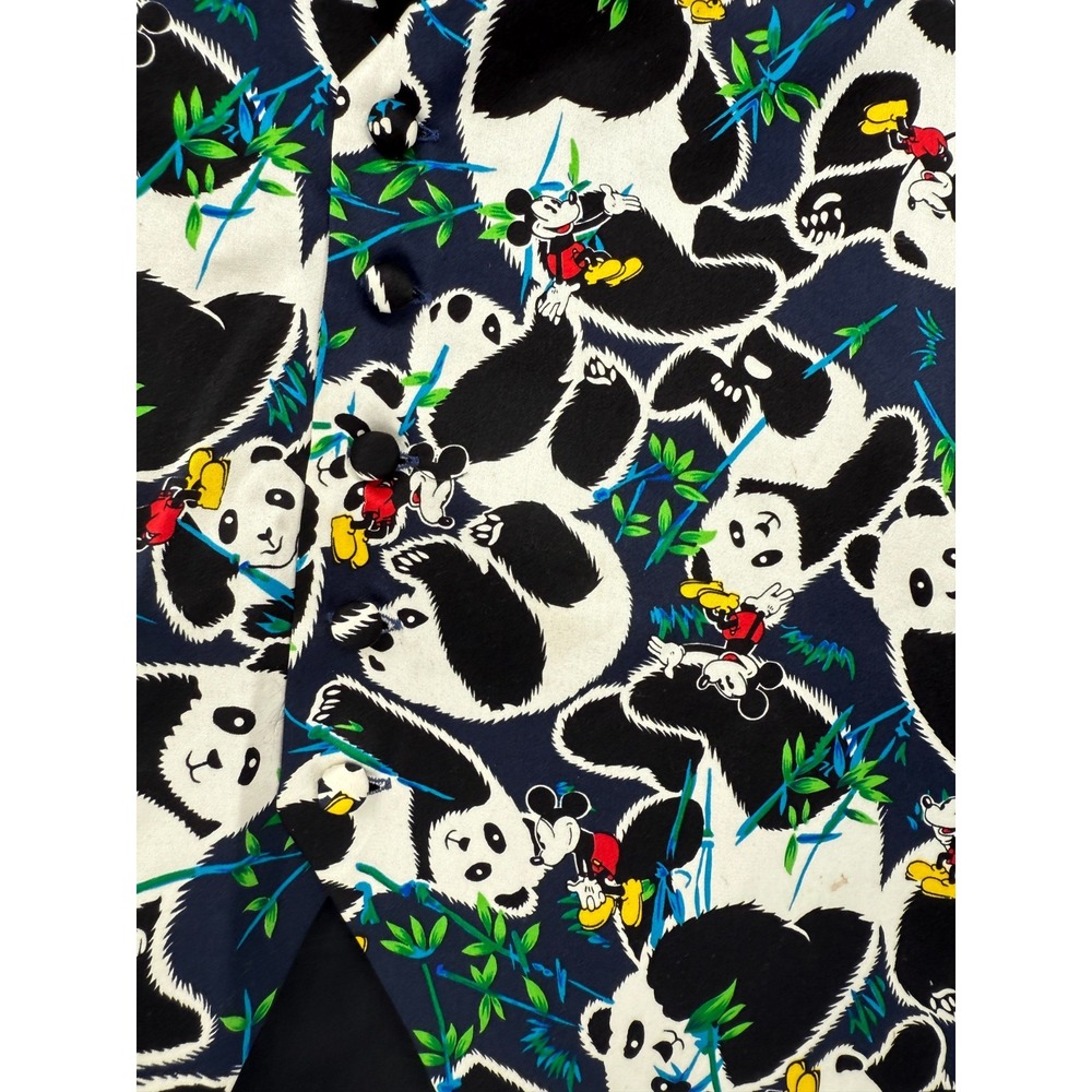 Vintage Mickey Inc Disney 100% Silk Vest Black Men's Large Mickey Mouse - Picture 4 of 12